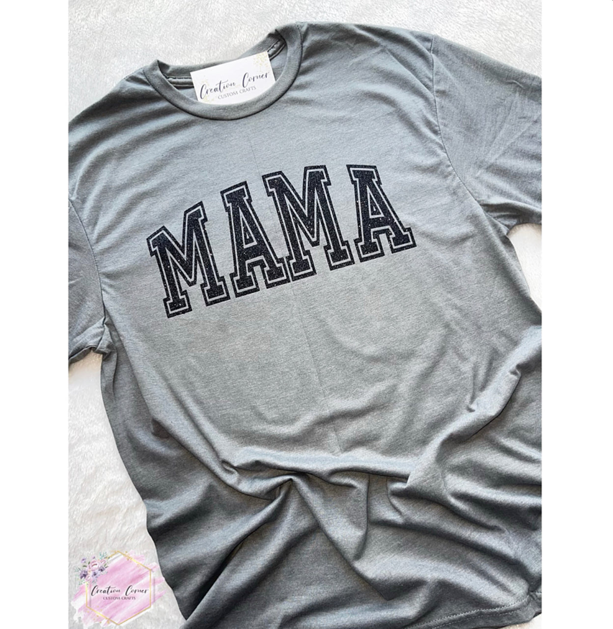 Black Glitter Mama T-shirt